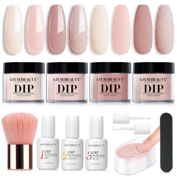 4 Colors Dipping Powder Liquid Set Recycling Tray , Base & Top Coat Activator
